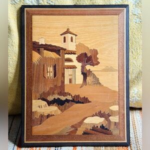 Vintage Italian inlaid wood picture